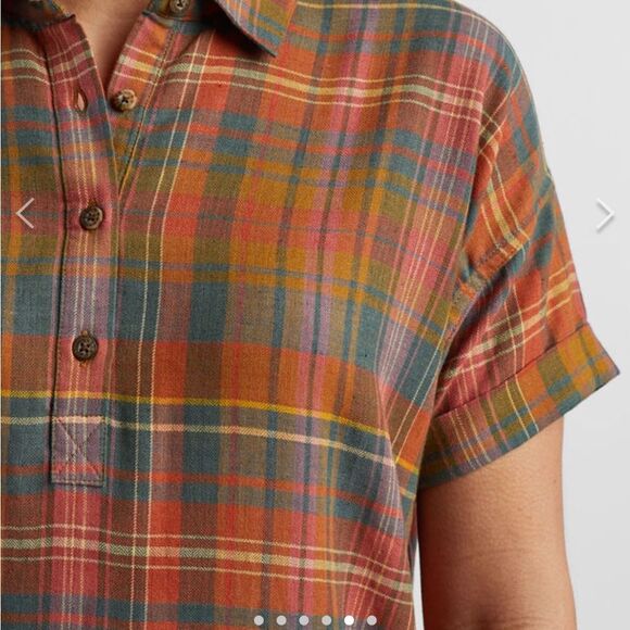 Toad & Co Plaiditude Short Sleeve Shirt Dress - Picture 4 of 11